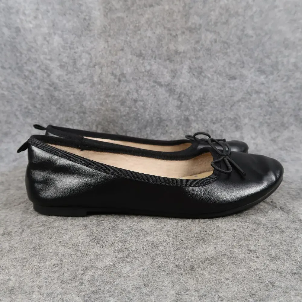 Cat & Jack Shoes Girls 1 Ballet Flats Slip On Black Round Toe Bow Comfort Kids